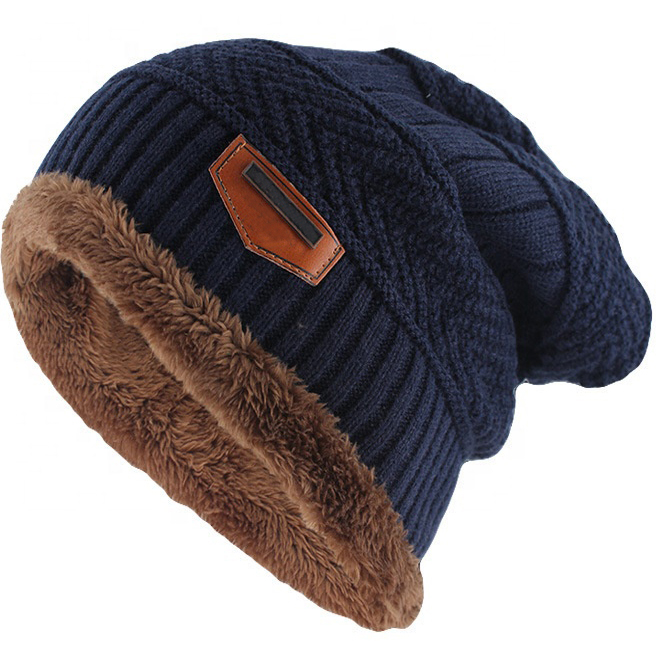 Fashion Colorful Knitted Hats Thick Warm Soft Cotton Knitted Bonnet Beanie